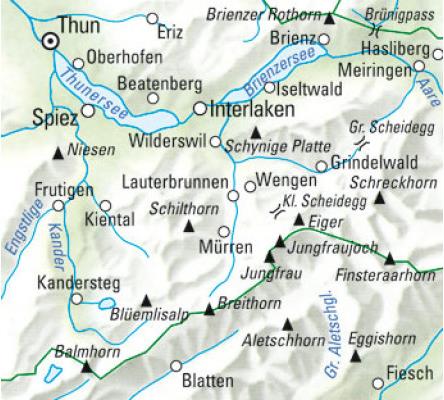Hallwag Kümmerly+Frey Wanderkarte Jungfrau-Region