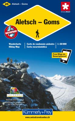 Kümmerly+Frey Wanderkarte 25 Aletsch, Goms 1:60.000