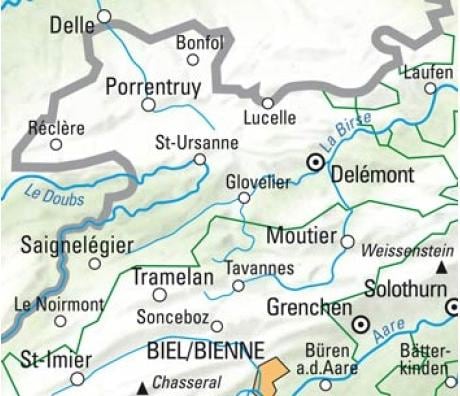 Hallwag Kümmerly+Frey Velokarte Jura-Delsberg-Biel