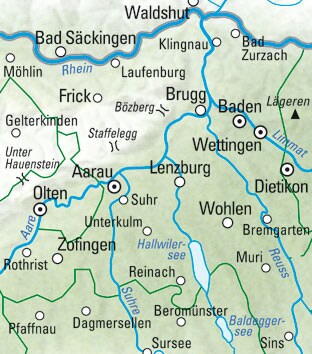 Hallwag Kümmerly+Frey Velokarte Aargau