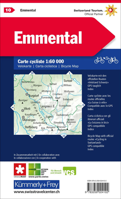 Kümmerly+Frey Velokarte 10 Emmental 1:60.000
