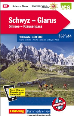 Kümmerly+Frey Velokarte 12 Schwyz, Glarus 1:60.000
