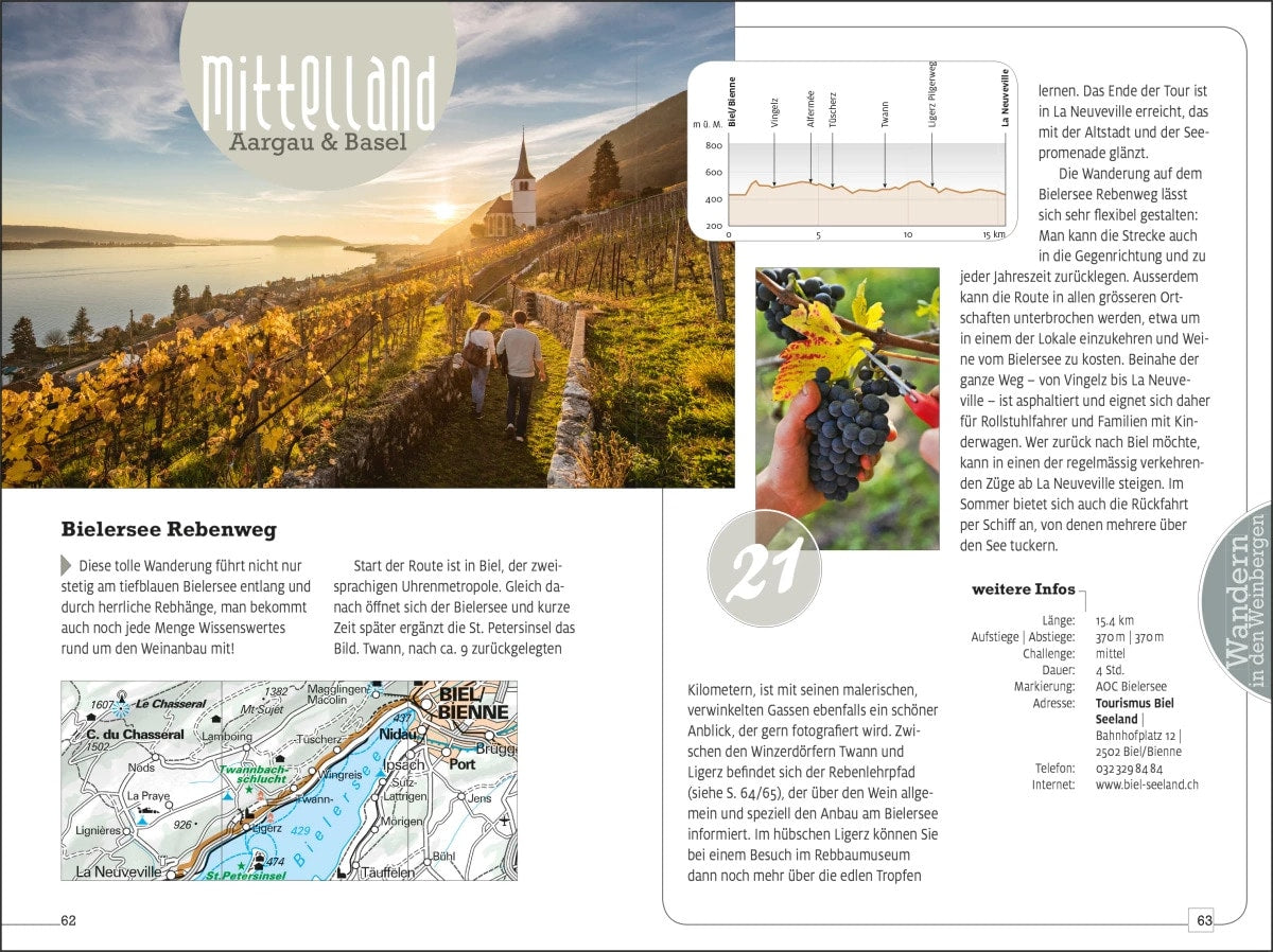 Kümmerly+Frey Erlebnis Schweiz Wandern in den Weinbergen - Wanderführer