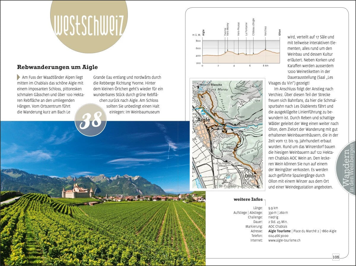 Kümmerly+Frey Erlebnis Schweiz Wandern in den Weinbergen - Wanderführer