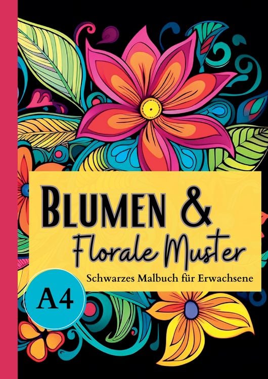 Schwarzes Malbuch "Blumen & Florale Must