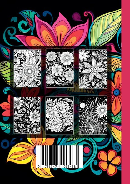 Schwarzes Malbuch "Blumen & Florale Must