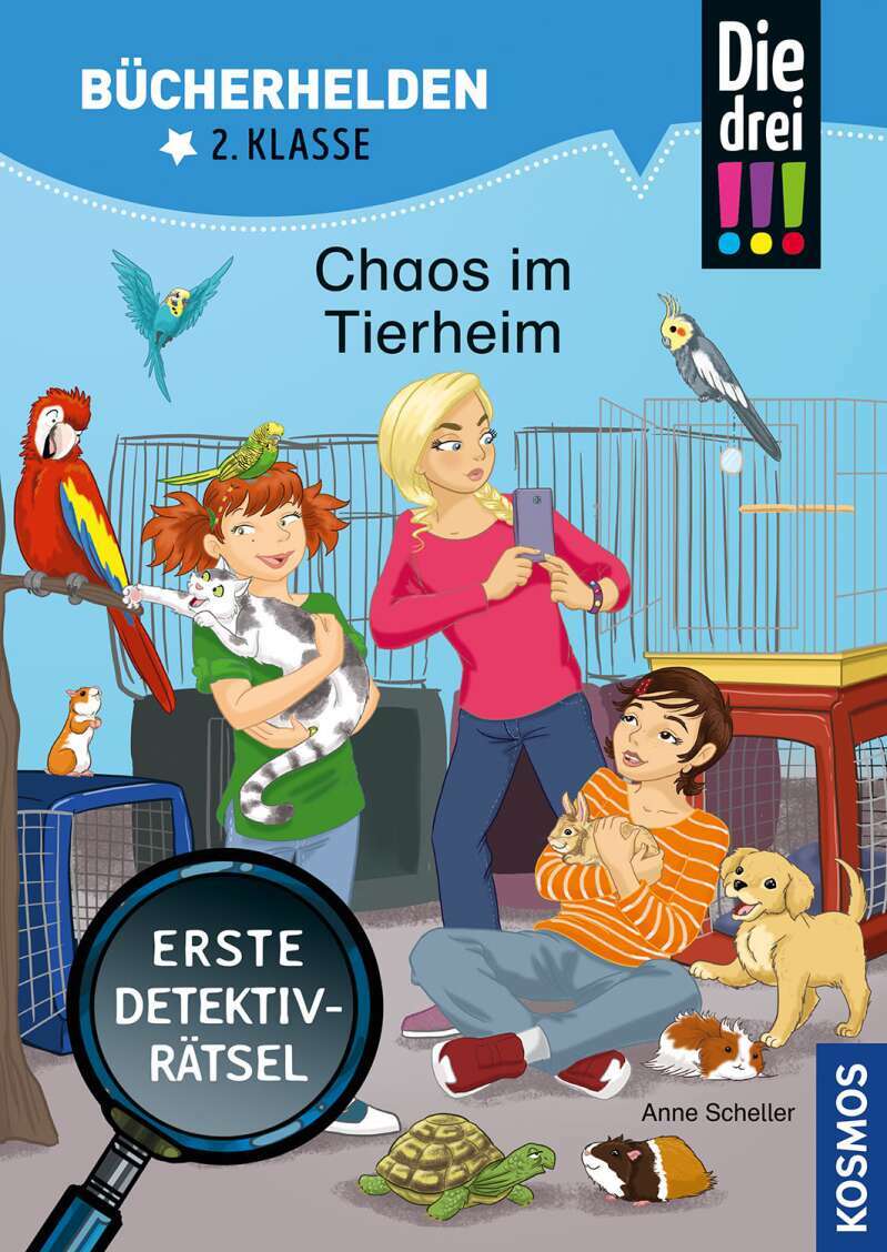 Kosmos Die drei !!!, Bücherhelden 2. Klasse, Chaos im Tierheim (Deutsch, 2021, Anne Scheller, Isabelle Metzen)