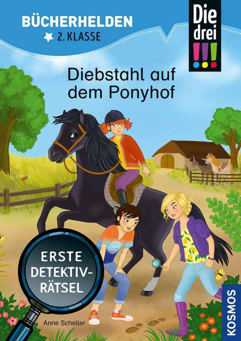 Kosmos Die drei !!!, Bücherhelden 2. Klasse, Diebstahl auf dem Ponyhof (Deutsch, 2022, Anne Scheller, Isabelle Metzen)