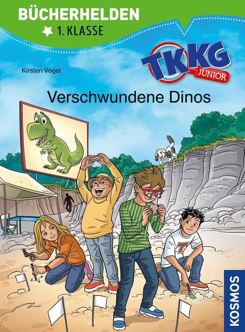 Kosmos TKKG Junior, Bücherhelden 1. Klasse, Verschwundene Dinos (Deutsch, 2023, Kirsten Vogel, COMICON S.L./ Beroy + San Julian)