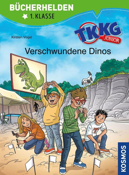 Kosmos TKKG Junior, Bücherhelden 1. Klasse, Verschwundene Dinos (Deutsch, 2023, Kirsten Vogel, COMICON S.L./ Beroy + San Julian)