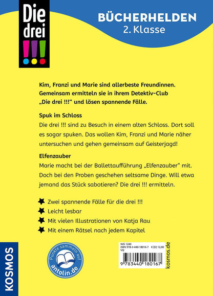 Kosmos Die drei !!!, Bücherhelden 2. Klasse, Doppelband 1, Geisterspuk und Elfenzauber (Deutsch, 2024, Jule Ambach, Katja Rau)