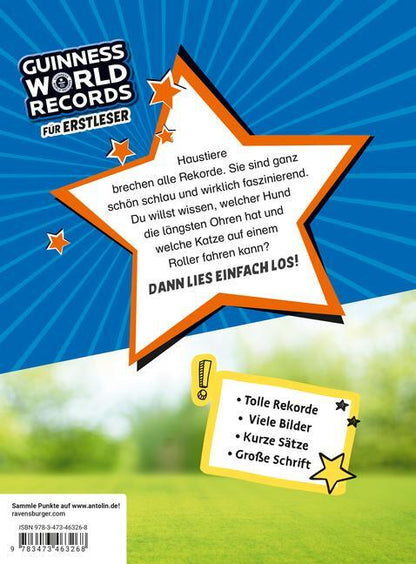 Ravensburger Guinness World Records für Erstleser - Haustiere (Rekordebuch zum Lesenlernen) (Deutsch, 2024)