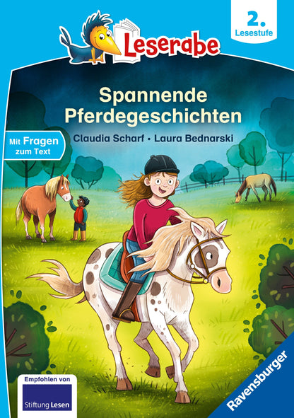 Ravensburger Leserabe - 2. Lesestufe: Spannende Pferdegeschichten (Deutsch, 2024, Claudia Scharf, Laura Bednarski)