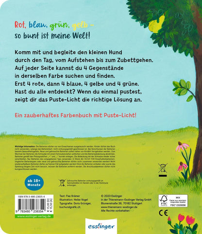 Esslinger Mein Puste-Licht-Buch: Rot, blau, grün, gelb - so bunt ist meine Welt! (Deutsch, 2023, Heike Vogel, Fee Krämer)