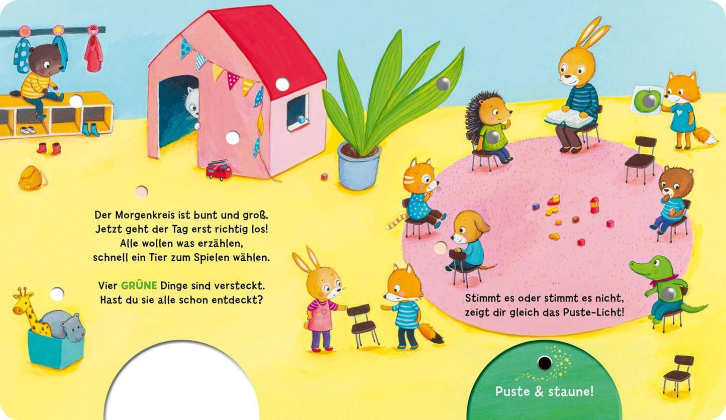 Esslinger Mein Puste-Licht-Buch: Rot, blau, grün, gelb - so bunt ist meine Welt! (Deutsch, 2023, Heike Vogel, Fee Krämer)