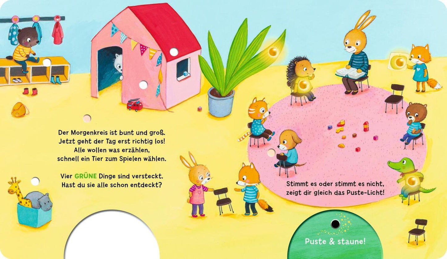 Esslinger Mein Puste-Licht-Buch: Rot, blau, grün, gelb - so bunt ist meine Welt! (Deutsch, 2023, Heike Vogel, Fee Krämer)