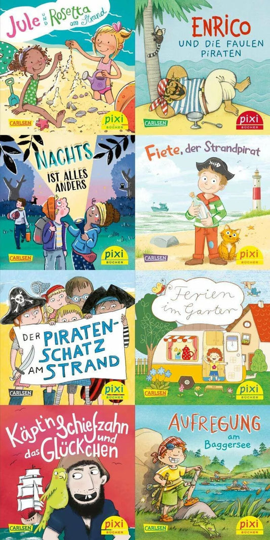 Carlsen Pixi-Box 289: Ferien- und Strandgeschichten (8x8 Exemplare), 8 Teile (Deutsch, 2023, Diverse)