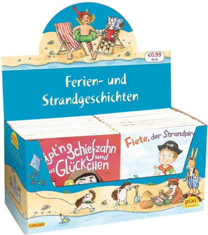 Carlsen Pixi-Box 289: Ferien- und Strandgeschichten (8x8 Exemplare), 8 Teile (Deutsch, 2023, Diverse)