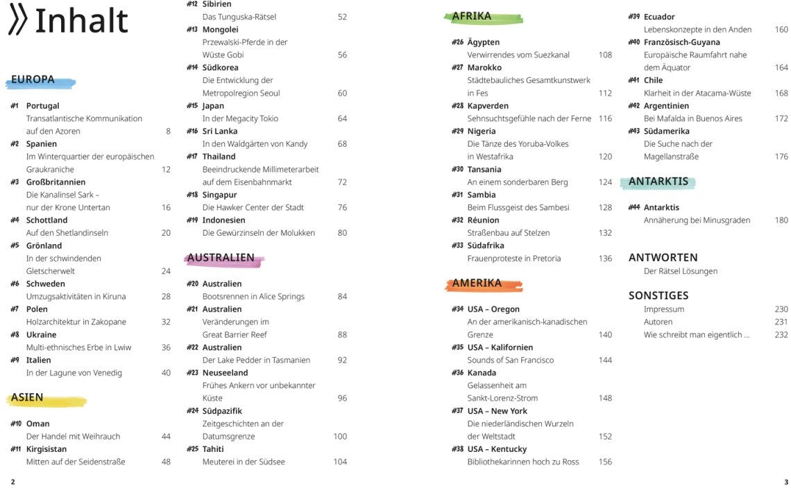 Landkarten-Rätselreise um die Welt