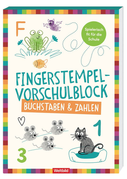 Fingerstempelblock Zahlen & Buchstaben