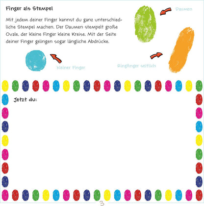 Fingerstempeln. Bastelblock Ostern