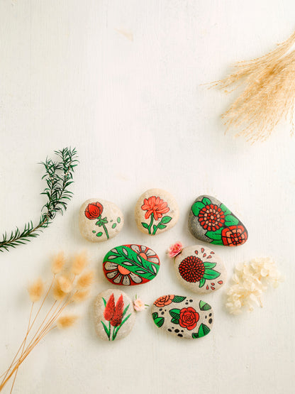 Kreativ-Set: Sag's mit Blumen - Florale Botschaften auf Steinen. Mit Anleitungsbuch und Material