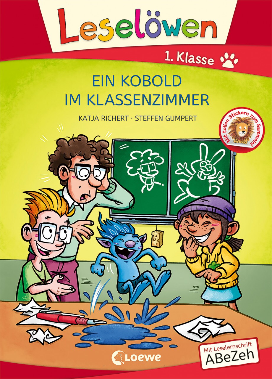 Loewe Verlag Leselöwen 1. Klasse - Ein Kobold im Klassenzimmer (Großbuchstabenausgabe) (Deutsch, 2022, Katja Richert, Loewe Erstlesebücher, Steffen Gumpert)