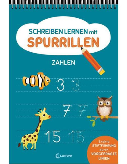 Loewe Verlag Schreiben lernen mit Spurrillen - Zahlen (Deutsch, 2023, Carmen Eisendle, Loewe Lernen und Rätseln)