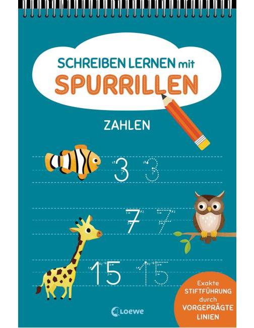 Loewe Verlag Schreiben lernen mit Spurrillen - Zahlen (Deutsch, 2023, Carmen Eisendle, Loewe Lernen und Rätseln)