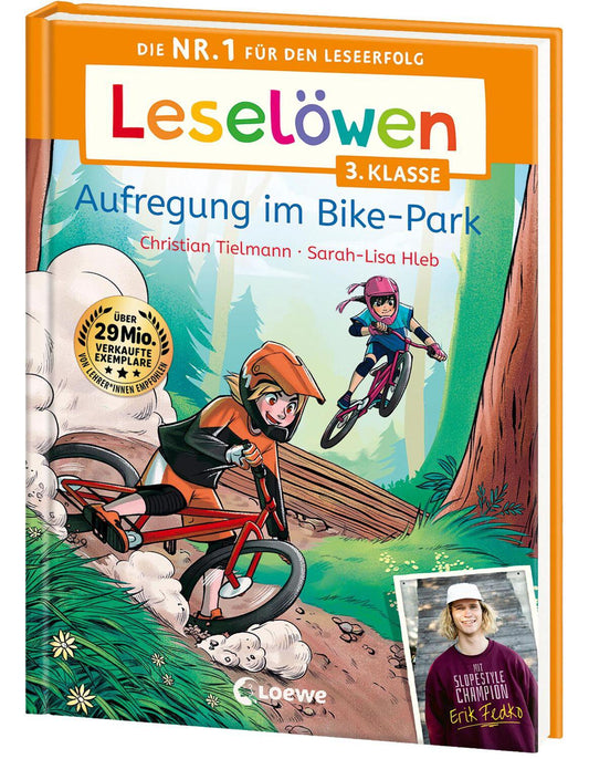 Loewe Leselöwen 3. Klasse - Aufregung im Bike-Park (Deutsch, 2024, Christian Tielmann, Loewe Erstlesebücher, Sarah-Lisa Hleb)