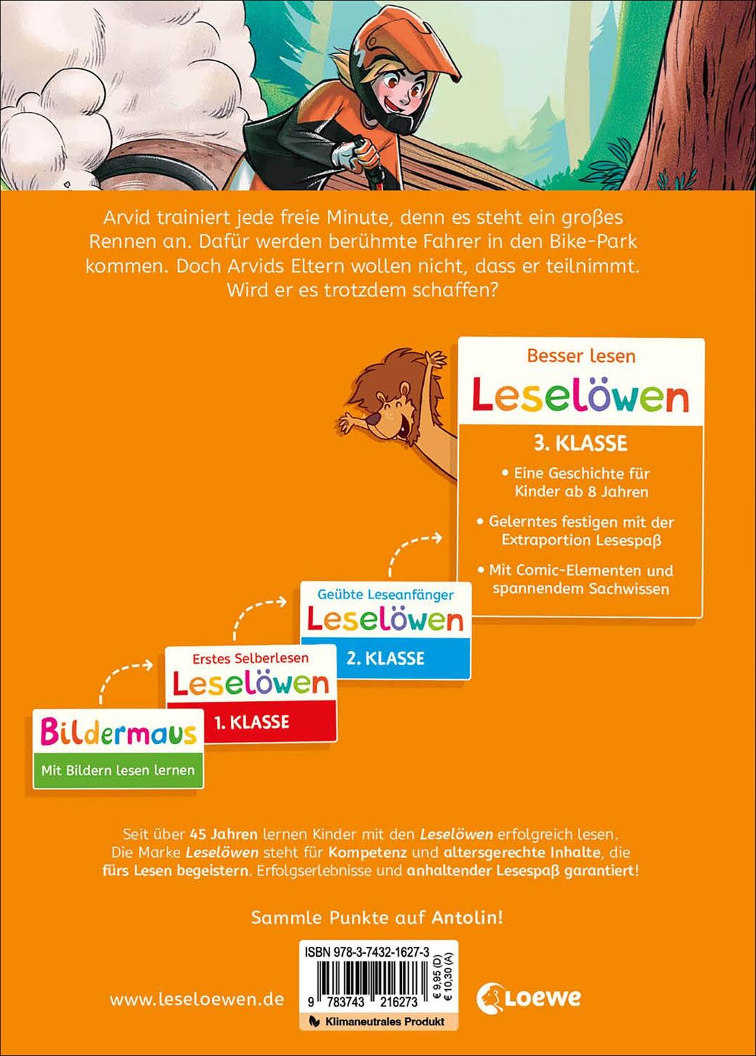 Loewe Leselöwen 3. Klasse - Aufregung im Bike-Park (Deutsch, 2024, Christian Tielmann, Loewe Erstlesebücher, Sarah-Lisa Hleb)