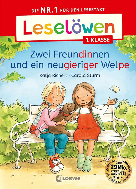 Loewe Leselöwen 1. Klasse - Zwei Freundinnen und ein neugieriger Welpe (Deutsch, 2024, Katja Richert, Loewe Erstlesebücher, Carola Sturm)