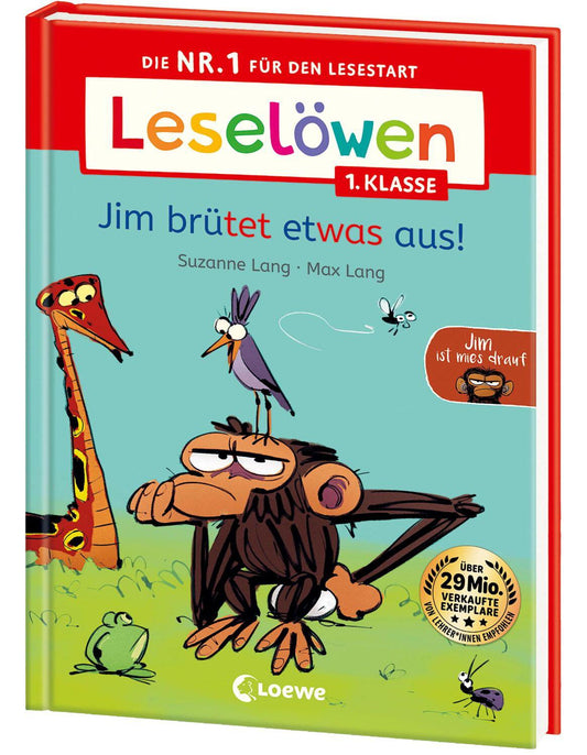 Loewe Leselöwen 1. Klasse - Jim ist mies drauf - Jim brütet etwas aus! (Deutsch, 2024, Suzanne Lang, Max Lang, Pia Jüngert)