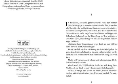 Oetinger Ronja, Räubertochter (Deutsch, 1982, Astrid Lindgren)