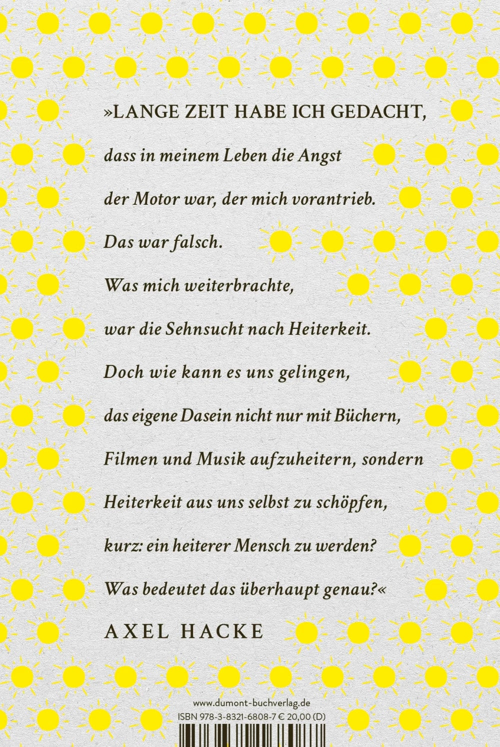 DuMont Über die Heiterkeit in schwierigen Zeiten und die Frage, wie wichtig uns der Ernst des Lebens sein (Deutsch, 2023, Axel Hacke)