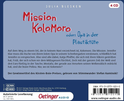 Oetinger Mission Kolomoro oder: Opa in der Plastiktüte (Julia Blesken, Barbara Jung, Benjamin Ritter, Stefan Kaminski, Der Apparat Multimedia GmbH, Deutsch)