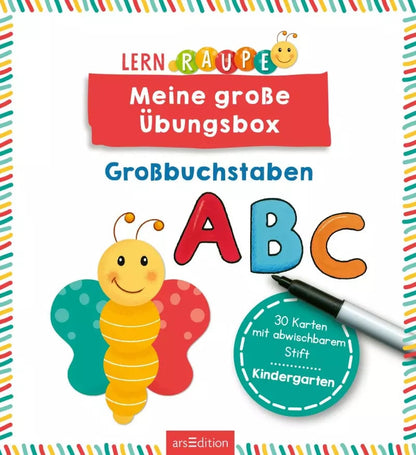 Ars Edition Lernraupe - Meine große Übungsbox Großbuchstaben (Deutsch, 2023, Corina Beurenmeister)