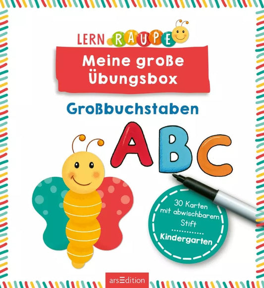 Ars Edition Lernraupe - Meine große Übungsbox Großbuchstaben (Deutsch, 2023, Corina Beurenmeister)