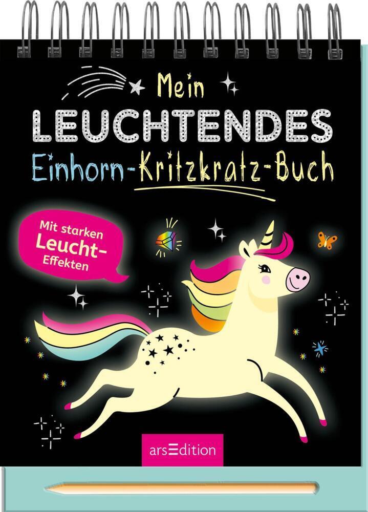 Ars Edition Mein leuchtendes Einhorn-Kritzkratz-Buch (Deutsch, 2023)