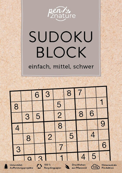 Pen2nature Sudoku-Block  einfach, mittel, schwer (Deutsch, 2022, pen2nature)