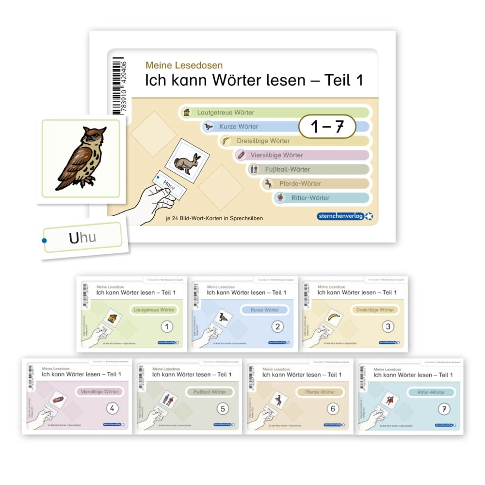 Ich kann Wörter lesen - Teil 1 - Meine Lesedosen 1-7 im Set (Sternchenverlag Gmbh)