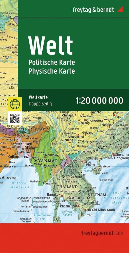 freytag & berndt Straßenkarte Weltkarte, politisch - physisch 1:20 Mio.