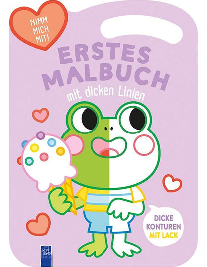 Erstes Malbuch mit dicken Linien - Cover lila (Frosch)