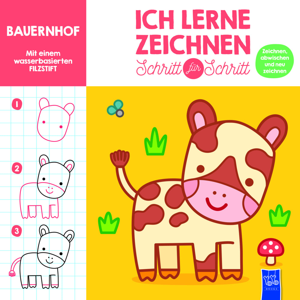 Ich lerne zeichnen - Schritt für Schritt: Bauernhof