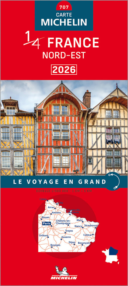Northeastern France 2026 - Michelin National Map 707 (Michelin)