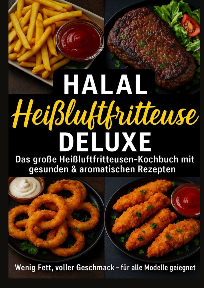 Halal Airfryer Deluxe: Das große Heißluftfritteusen-Kochbuch mit gesunden & aromatischen Rezepten  FARBAUSGABE (Yasmin Rahimi)