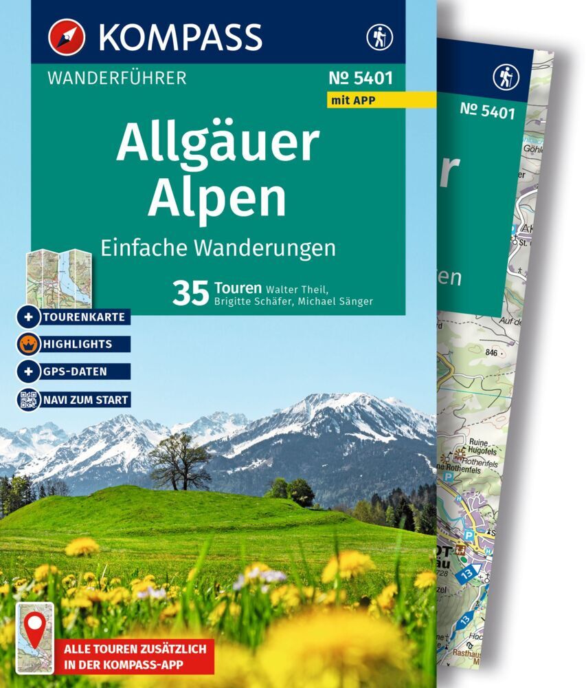 KOMPASS Wanderführer Allgäuer Alpen, einfache Wanderungen, 35 Touren mit Extra-Tourenkarte (Walter Theil)
