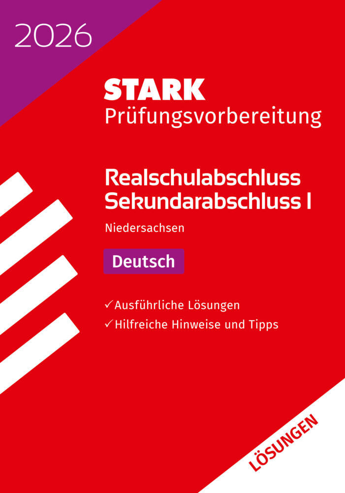 STARK Lösungen zu Deutsch - Realschulabschluss 2026 Niedersachsen - Prüfungsvorbereitung