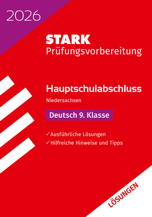 STARK Lösungen zu Deutsch 9. Klasse - Hauptschulabschluss 2026 Niedersachsen - Prüfungsvorbereitung