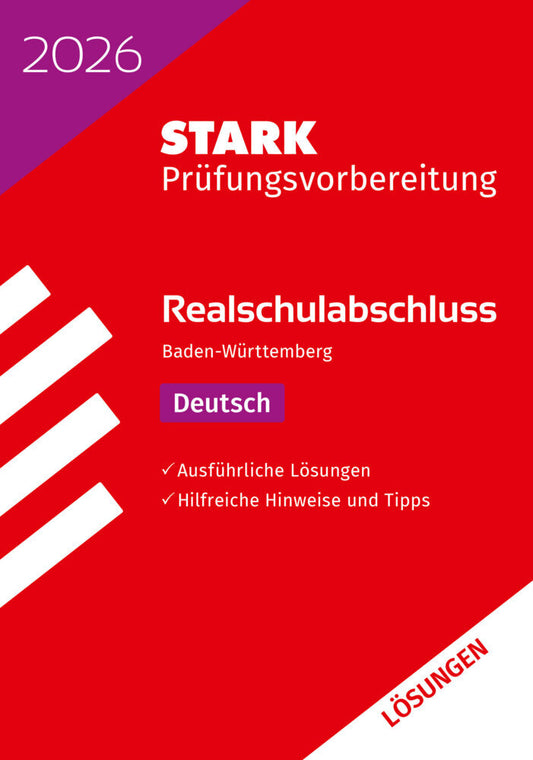 STARK Lösungen zu Deutsch - Realschulabschluss 2026 BW - Prüfungsvorbereitung inkl. Basistraining